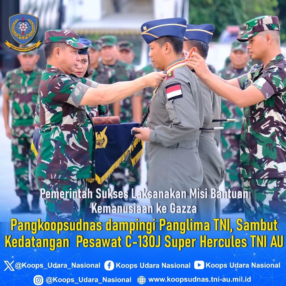 C-130 J SUPER HERCULES SUKSES JALANI MISI BANTUAN KEMANUSIAAN KE PALESTINA