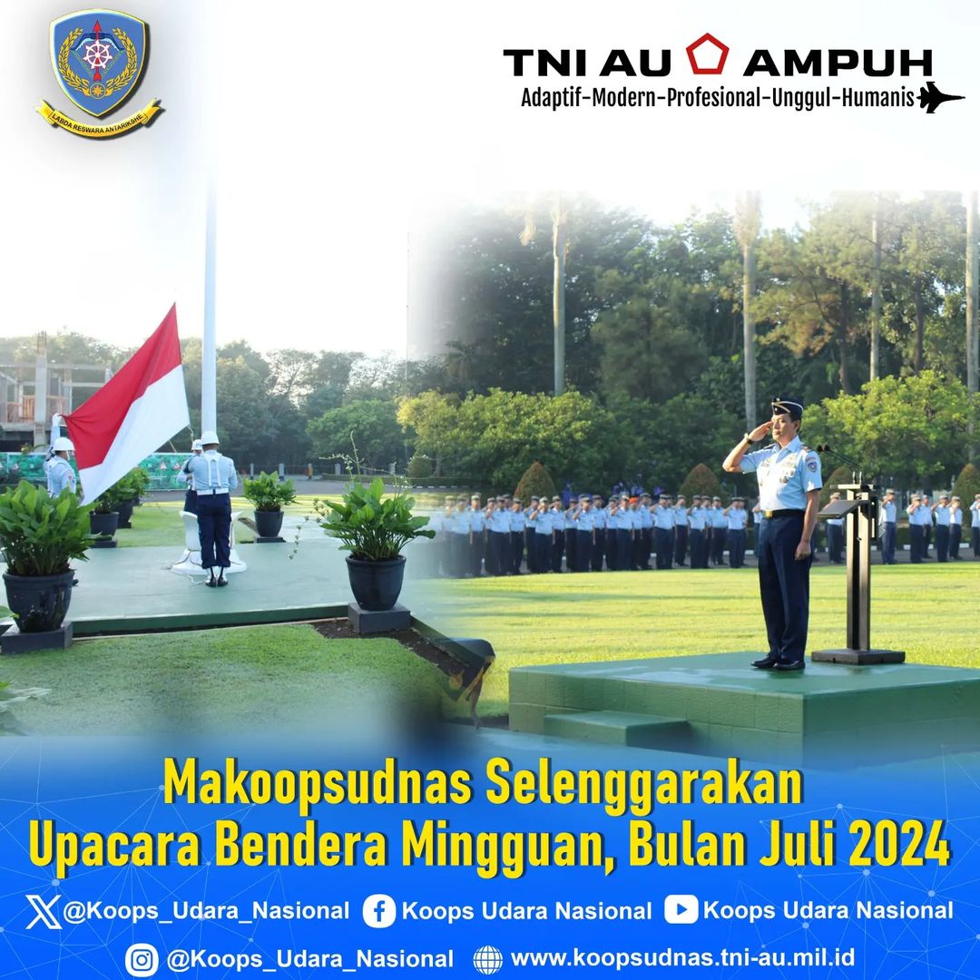 UPACARA BENDERA MINGGUAN DI MAKOOPSUDNAS.