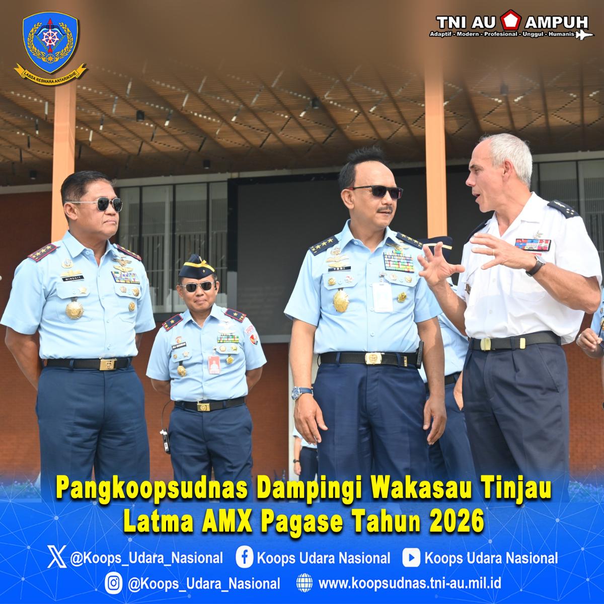 Pangkoopsudnas Dampingi Wakasau Tinjau Latma AMX Pagase Tahun 2026