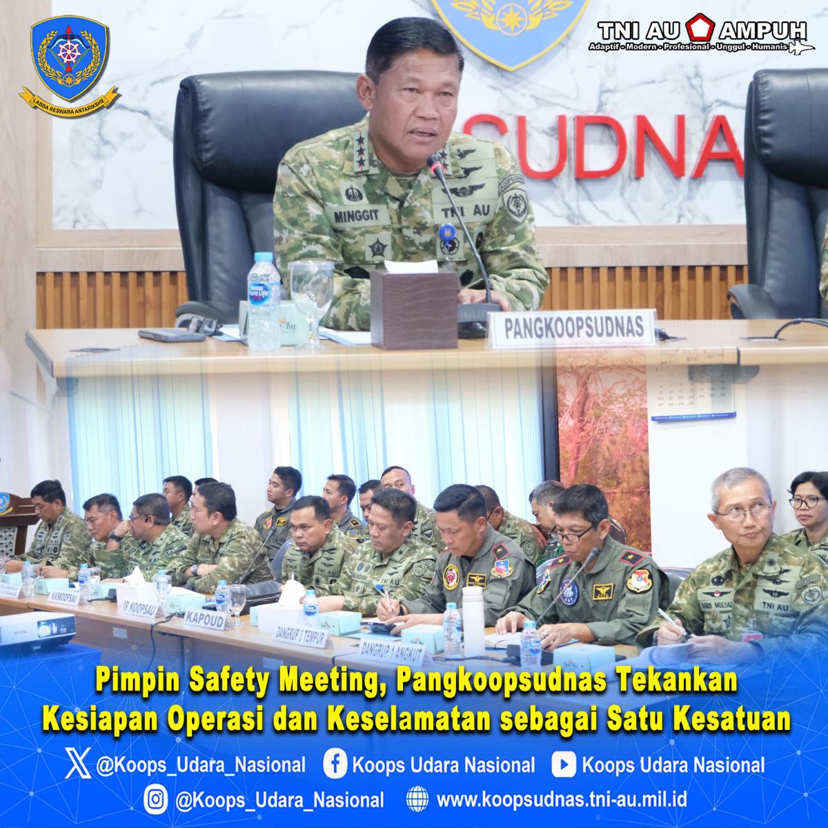 Pimpin _Safety Meeting_ Pangkoopsudnas Tekankan Kesiapan Operasi dan Keselamatan sebagai Satu Kesatuan