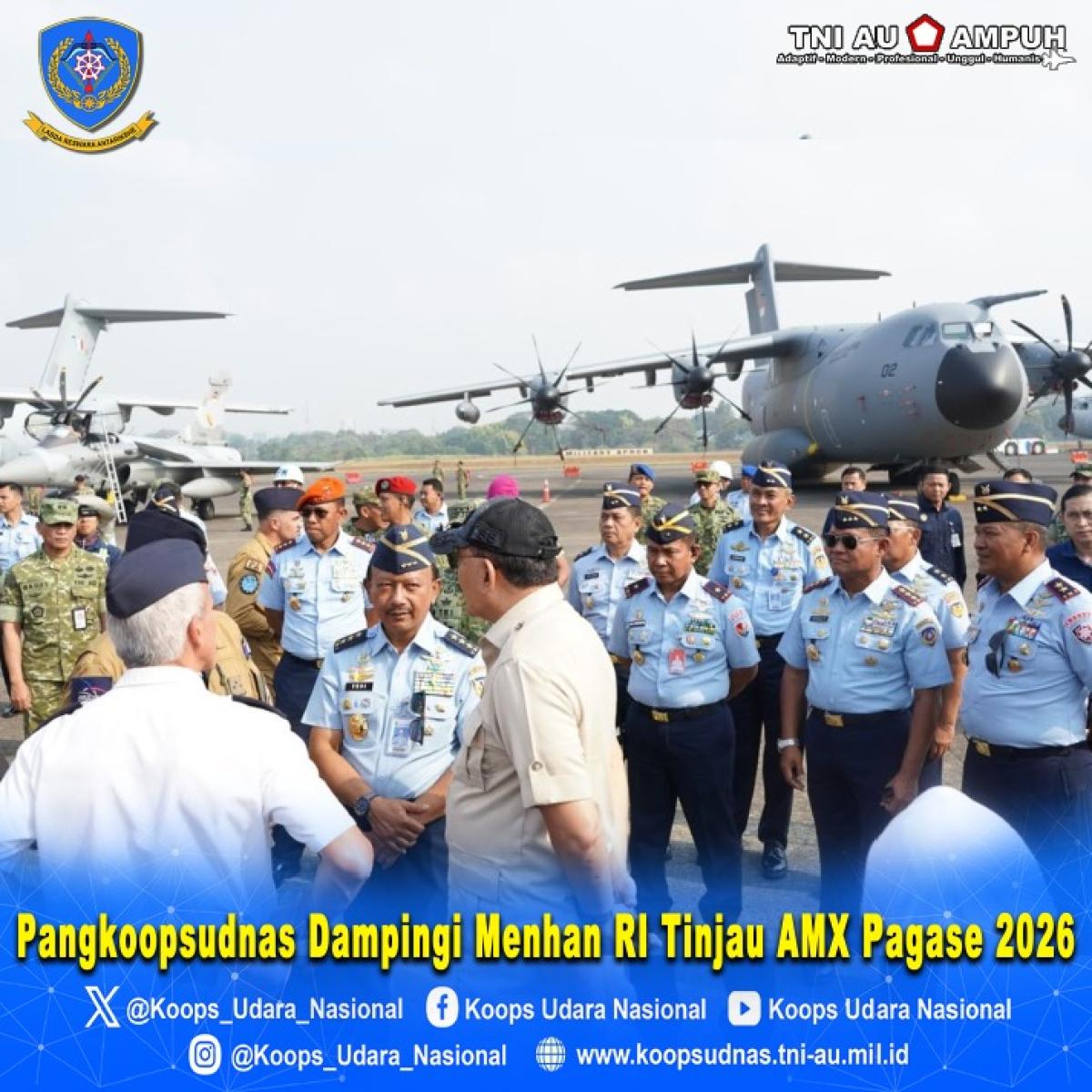 Pangkoopsudnas Dampingi Menhan RI Tinjau AMX Pagase 2026