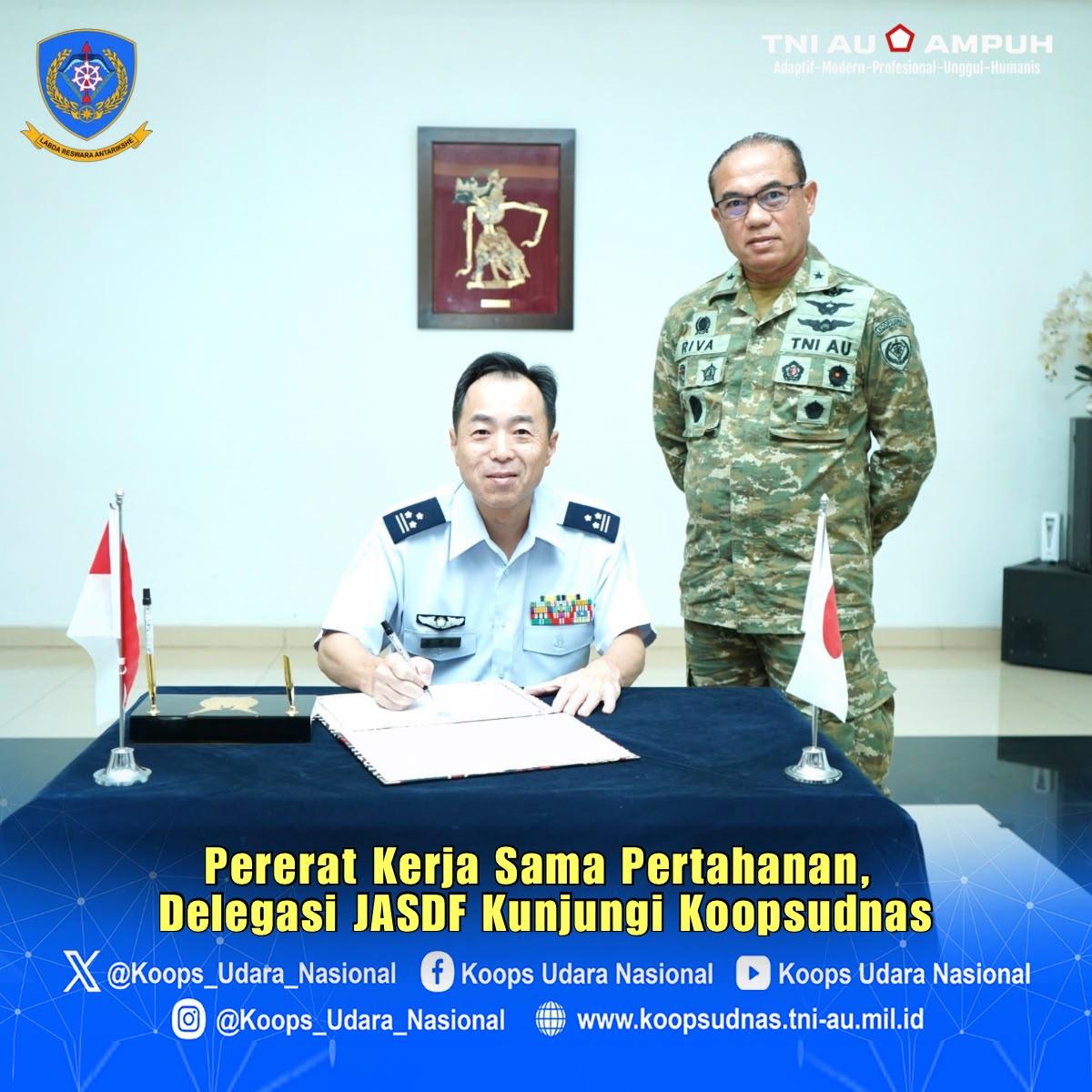 Pererat Kerja Sama Pertahanan, Delegasi JASDF Kunjungi Koopsudnas
