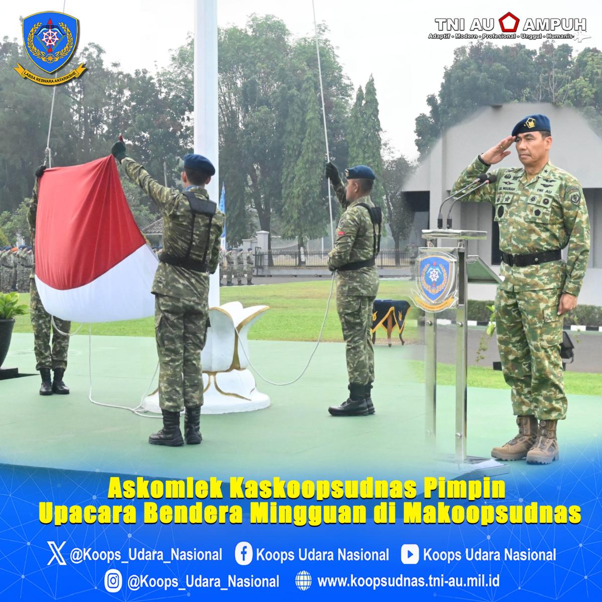 Askomlek Kaskoopsudnas Pimpin Upacara Bendera Mingguan di Makoopsudnas